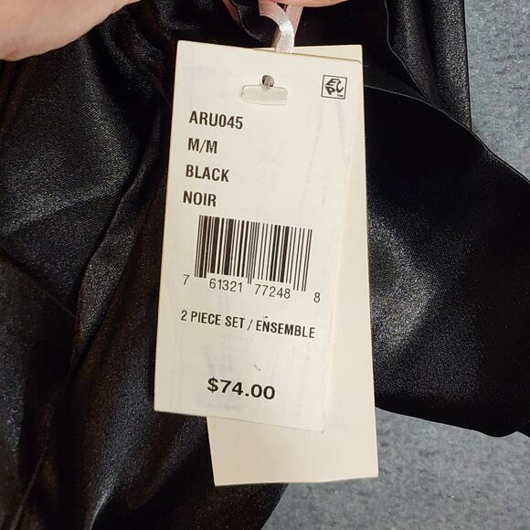 Linea Donatella Satin Pajamas Set Button-Front‎ Size Medium - Picture 4 of 10